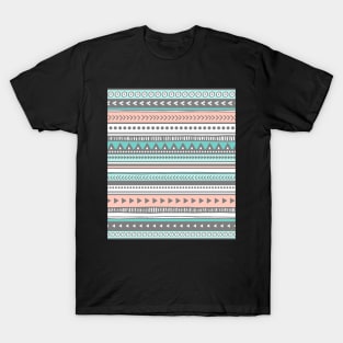 Grey peach teal Tribal T-Shirt